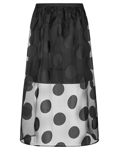 Stine Goya - Elasticated Waistband Midi Nederdel - Dotted Black